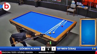 SEYMEN ÖZBAŞ vs GÖKMEN ALKAYA  3 Cushion Billiards Championship STAGE 2 A 2024 ANKARA [upl. by Suravaj]