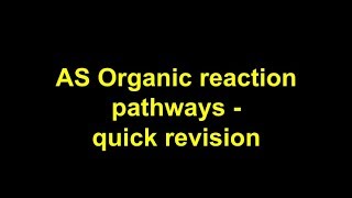 Quick Revision  AS Organic reaction pathways [upl. by Tioneb816]