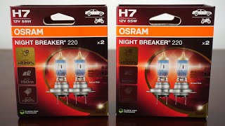 OSRAM NIGHT BREAKER 220 H7 Halogen Unboxing Review [upl. by Gleason]