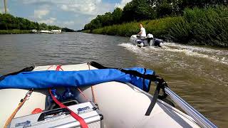 Schlauchboot Honwave mit 5 PS Yamaha vollgas [upl. by Hannan]