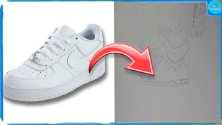 How to draw Air Force 1 White Low Trainer [upl. by Guibert845]