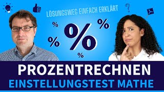 Prozentrechnen  Einstellungstest Mathe Aufgaben trainieren einstellungstest mathe [upl. by Aicetel280]