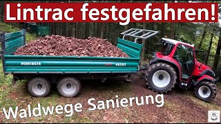 Lintrac 90 festgefahren Steine holen und Wege Sanierung mit Fendt 312 Vario  Pühringer  Öhler [upl. by Aizirtap]