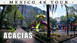 Colonia Acacias 🇲🇽 Ciudad de México  4K Walking Tour [upl. by Okeim262]