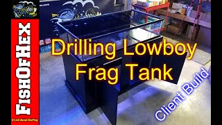 Step By Step Drilling amp Installing Overflow Box On A Lowboy Frag Tank  Client Build [upl. by Ylellan363]