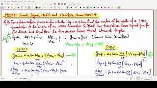 Numerical 4  MOSFET Small Signal Operation and Model  Microelectronics circuits [upl. by Yam118]