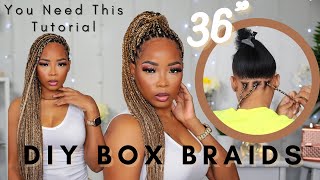 How To Box Braid Your Own Hair Beginners Friendly by Karrill DaDiva [upl. by Aivato]