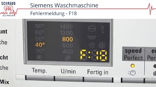 Siemens Waschmaschine  Fehler F18 beheben [upl. by Kylstra]