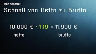 Die besten Rechentricks Schnell von Netto zu Brutto [upl. by Annehcu850]