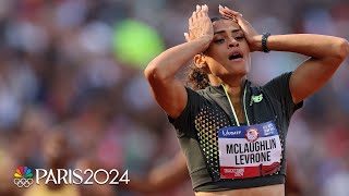 All Angles Sydney McLaughlinLevrones WORLD RECORD Trials victory stride by stride  NBC Sports [upl. by Lesirg672]