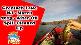 Kayak Fishing Grenloch Lake NJ 1 Year after Diesel Spill Bass amp Bluegill [upl. by Id]