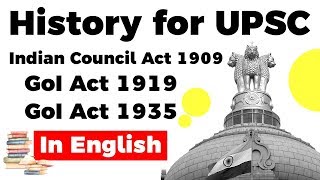 History for UPSC Indian Council Act 1909 GoI Act 1919 and GoI act 1935 UPSC2020 [upl. by Wellesley]