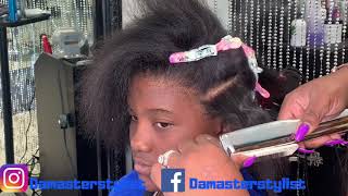 Detailed silk press on damaged hair  Silk press on natural hair [upl. by Errecart]