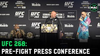 UFC 268 PreFight Press Conference Colby Covington offers to call Usmans dads parole officer [upl. by Otinauj61]