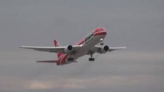 SBA Airlines 767300ER take off at LEMD Madrid [upl. by Aihsal]