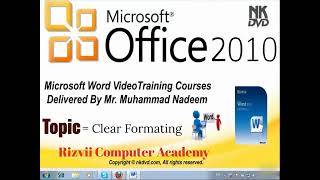 Lesson  14 Clear Formatting Microsoft Office Word 2007 2024 TutorialUrdu amp Hindi online video cutte [upl. by Ssegrub]