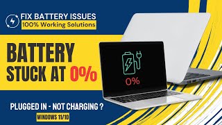 Laptop Battery Stuck at 0 Fix Plugged In But Not Charging  All Brands  SOLVED [upl. by Mikkel]