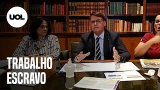 quotTrabalho análogo à escravidão não pode tirar terra de fazendeiroquot diz Bolsonaro [upl. by Salb]