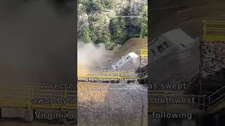 Shocking Moment Camper Van Plummets Over Waterfall During Flood [upl. by Fabria]