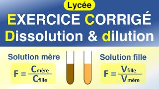 Les solutions aqueuses  dissolution et dilution  Chimie  Lycée [upl. by Hekker]