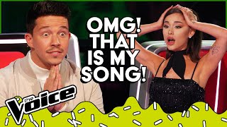 Surprising the Coaches with their OWN SONGS in the Blind Auditions of The Voice  Top 10 [upl. by Alyos]