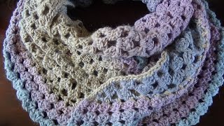 Haken  tutorial 511 Vonnes Granny Baktussjaal [upl. by Nessah]