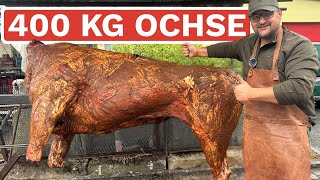 400 KG OCHSEN AM SPIEß GRILLEN  Klaus grillt [upl. by Aetnahc]