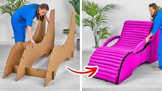 DIY Chaise Lounge  Amazing Cardboard Projects [upl. by Enovi]