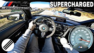 BMW M4 SUPERCHARGED MANUAL INFINITAS TOP SPEED DRIVE ON GERMAN AUTOBAHN 🏎 [upl. by Alebasi]