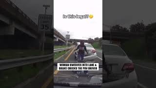 WOMAN SWERVES INTO LANE amp BRAKE CHECKS THE POV DRIVER😱 [upl. by Mittel71]