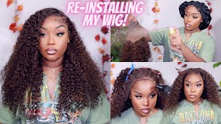 GIRL YES 😭🙌 THIS 134 BROWN CURLY WIG IS GIVING🔥 REINSTALL MY WIG WITH ME x WEST KISS HAIR [upl. by Rozele770]