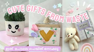 DIY CUTE THINGS AND GIFTS FROM WASTE JOURNAL PLANT POT MALAYALAM WELL WISHER DIY WASTE CRAFT [upl. by Isak29]