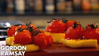 Gordon Ramsays Grilled Polenta with Tomatoes and Goats Curd [upl. by Anesor]