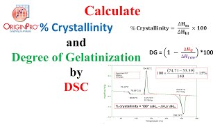 How to calculate  Crystallinity and Degree of Gelatinization from DSC curve Using Origin Pro [upl. by Argyle]