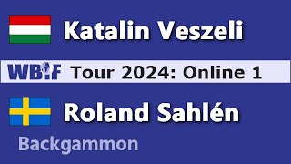 Roland Sahlén G2 sahlen vs Katalin Veszeli veszelik  Backgammon [upl. by Noedig]