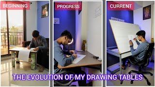 THE EVOLUTION OF MY DRAWING TABLES  Drawing table  drawingtable table [upl. by Tattan950]