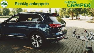 Den Caravan richtig ankuppeln So geht´s Die Camper Fahrschule  Clever Campen [upl. by Enomal]