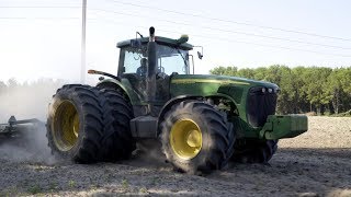 John Deere 8520 Tractor and Case 8120 Combine Improve Traction and Flotation with LSW® tires [upl. by Schroer3]