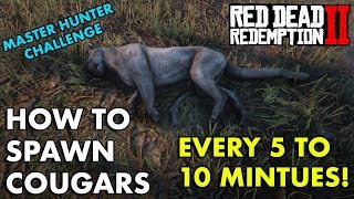 How To Spawn Cougars Every 5 to 10 Minutes   Red Dead Redemption 2 Master Hunter Challenge [upl. by Janek]