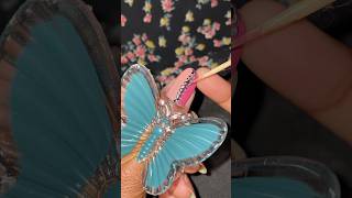 butterfly nail art 🎊✨💙nailart ytshort yt viralshort naildesign [upl. by Ilagam407]