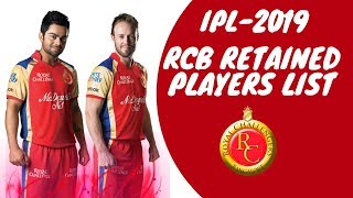 RCB RETAINED PLAYERS LIST VIVO IPL 2019 PLAYER AUCTION [upl. by Farhi]