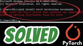 ERROR Could not find a version that satisfies the requirement torch SOLVED in PyTorch [upl. by Will339]