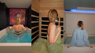 Self Care Spa Day  Facial Cold Plunge Sauna amp Float [upl. by Roselin]