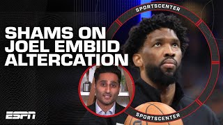 Joel Embiid shoves columnist in locker room after 76ers loss per Shams Charania  SportsCenter [upl. by Redmond858]