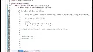 Beginners Java Lesson 14 Introduction to arrays [upl. by Eicnarf]