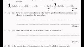 AS level chemistry exam question on extraction of copper metal from ore [upl. by Eleanora391]