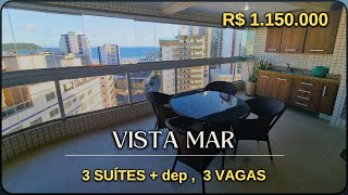 159 APARTAMENTO VISTA MAR COM 3 SUÍTES 3 VAGAS NO BOQUEIRÃO  PRAIA GRANDE [upl. by Amat]