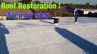 roof restoration DIY Video  how to restore an old  damaged roof like new [upl. by Ennaxor]