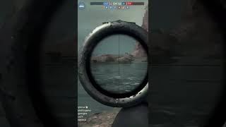 Battlefield1 Sniper Heligoland Bight Incredible 298m headshot on fast moving boat gunner [upl. by Nniuq733]