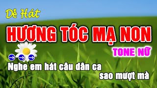 Hương Tóc Mạ Non Karaoke Tone Nữ  Nhạc Sống Thanh Xuân [upl. by Combes]